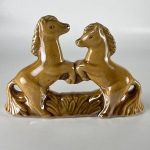Vtg Horse Figurine Lusterware Rearing Mid Century Decor Retro Brazil 60s